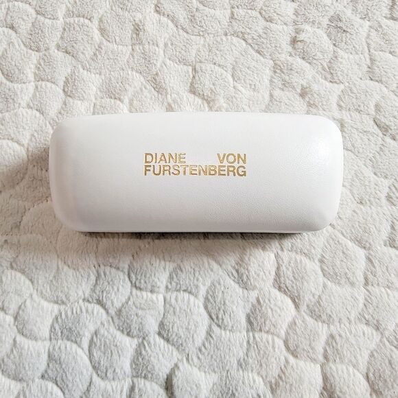 New Diane Von Furstenberg Fiona sunglasses aviators white rose nwt case designer - Picture 5 of 10